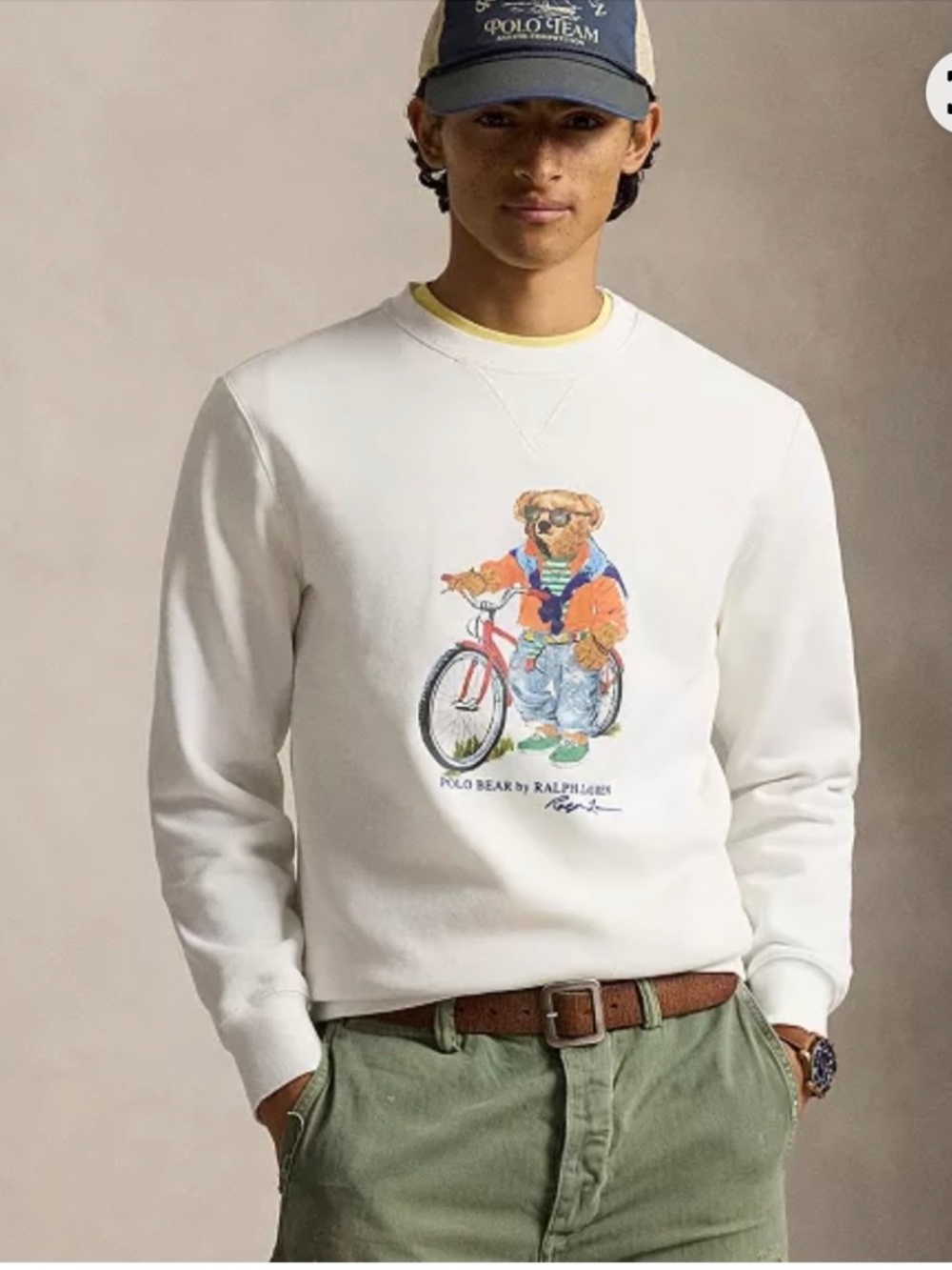 NEW MENS POLO RALPH LAUREN POLO BEAR CREWNECK FLEECE SWEATSHIRT WHITE XL